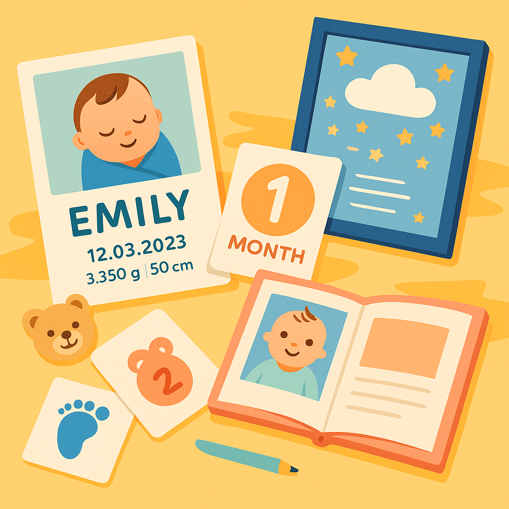 Print Produkte für Babys erste Monate